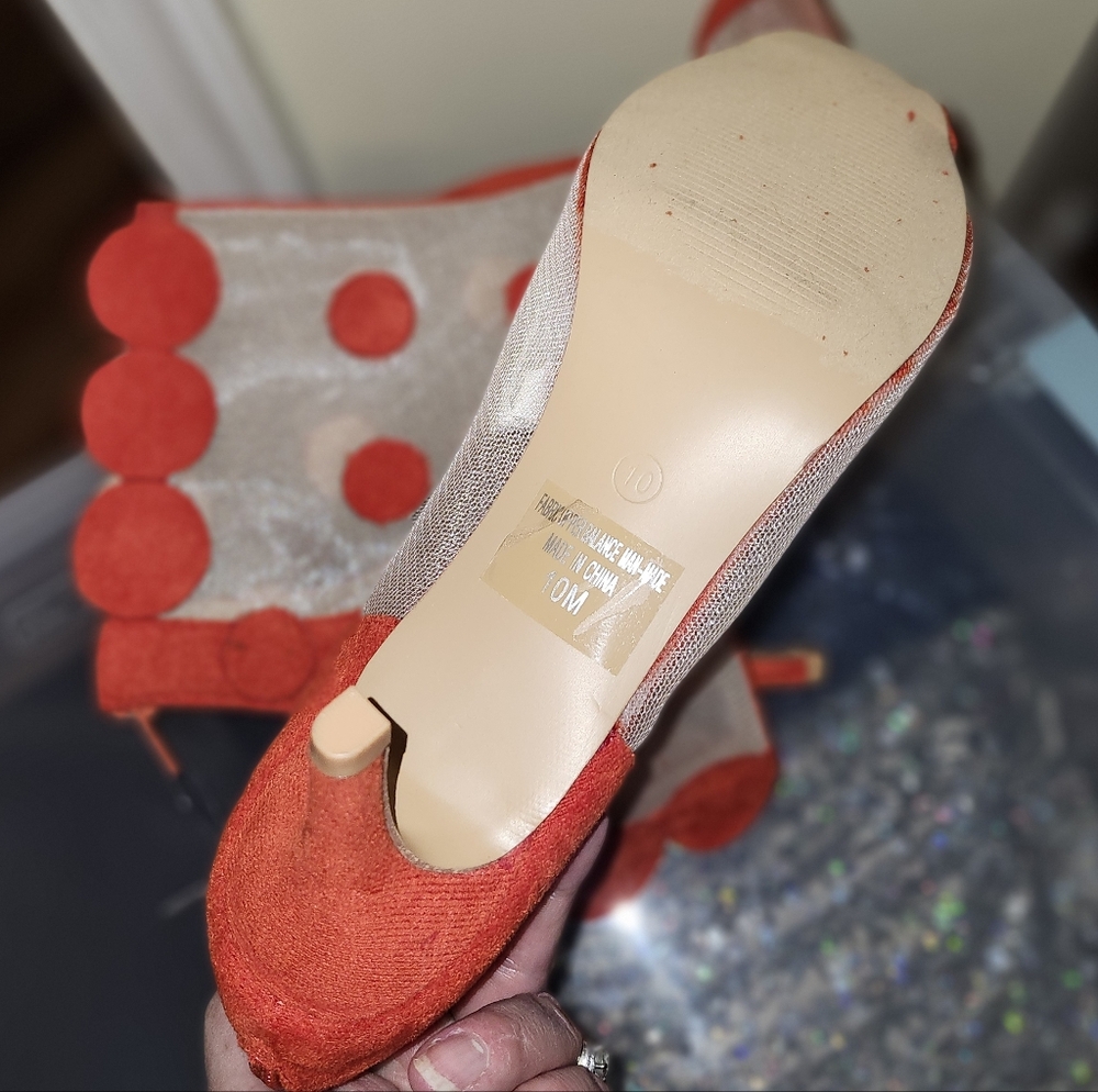 Epecially Yours Boutique Elegant Red Mesh Ankle Boots 10 New - Picture 9 of 9